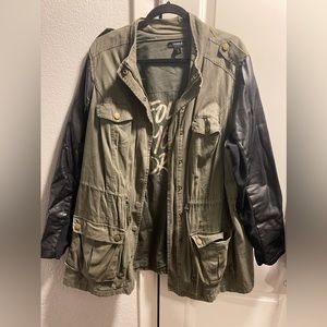 Fall torrid jacket with leather sleeves